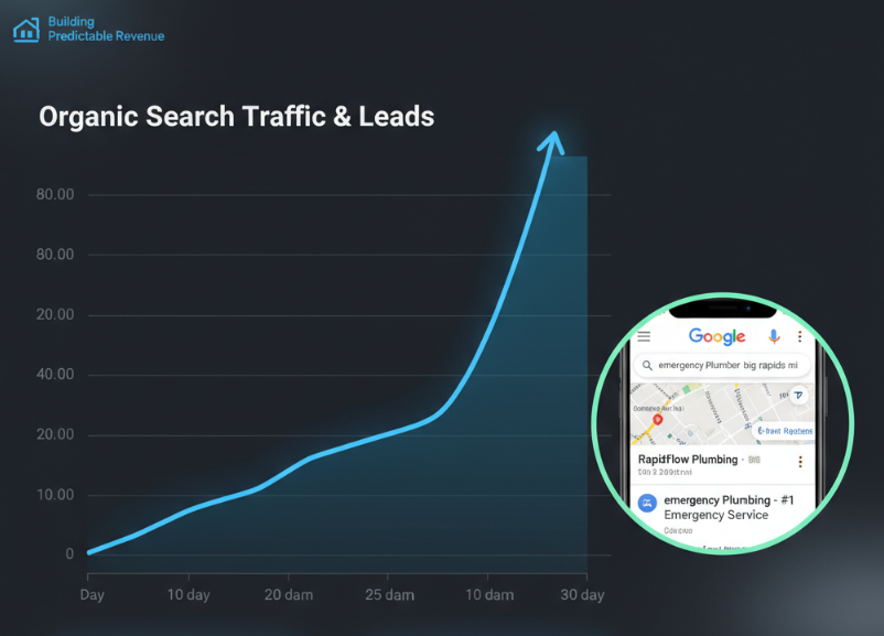 Local Big Rapids business ranking on top of google search results because of Nate Ranker and Building Predictable Revenue Local Seo Services.
