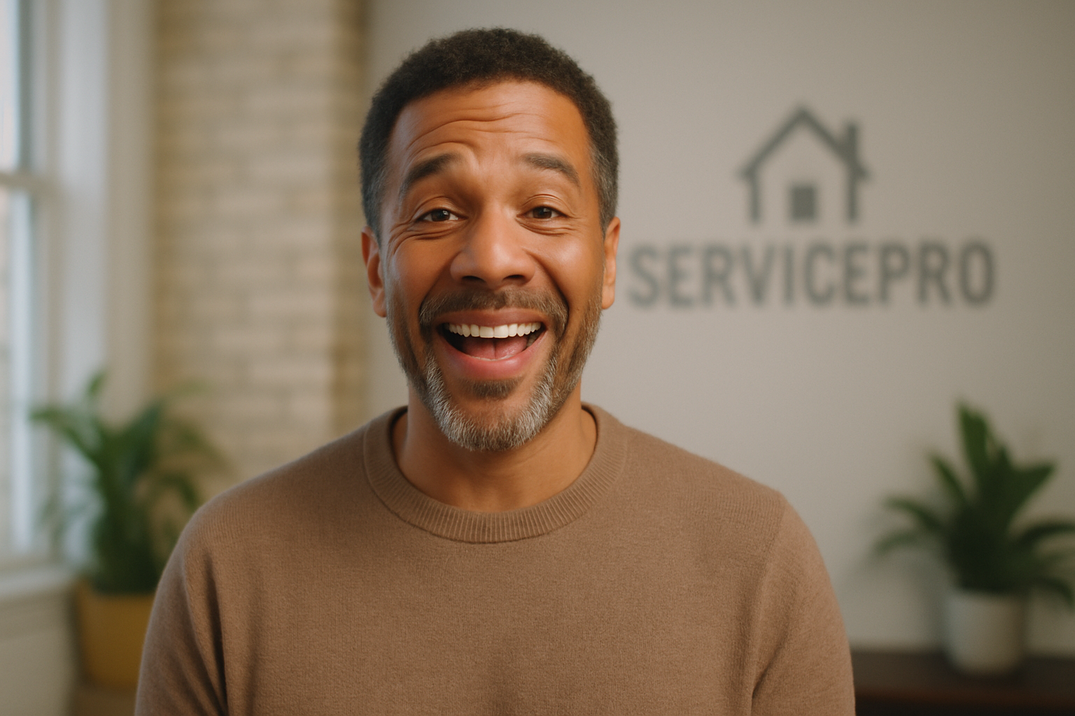 A short video clip of a happy Grand Rapids customer giving a glowing testimonial about a local service business, with the business's logo subtly visible.